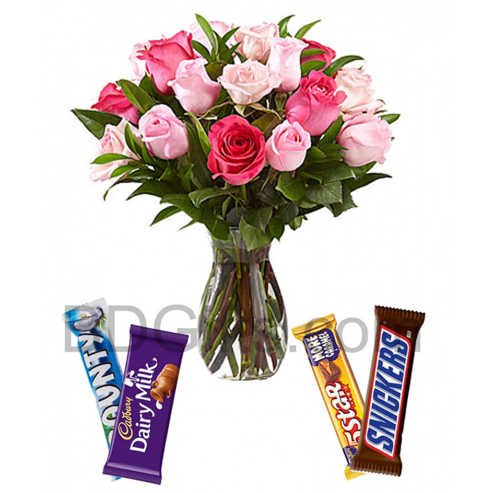 Roses with mix chocolates