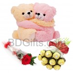 Join bear with chocolate and rose