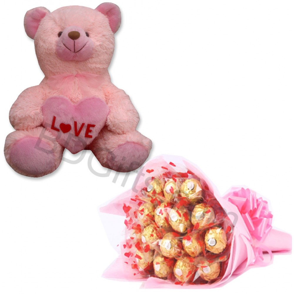 Bear with chocolates