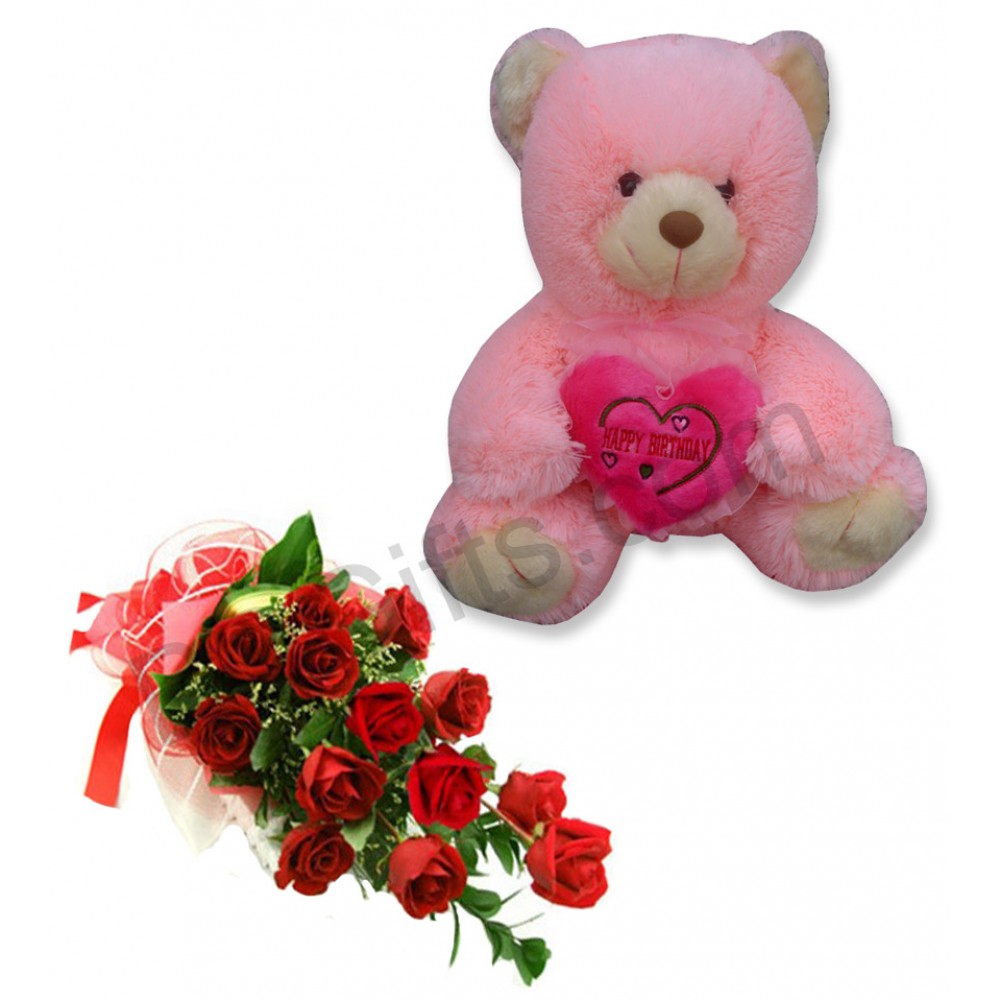 Bear and roses