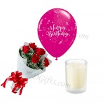 Red Rose W/ candle & Balloon