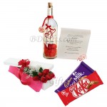 Rose W/ Chocolate and Message in a Bottle