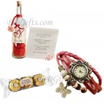 Message in a Bottle W/ Watch & Chocolate